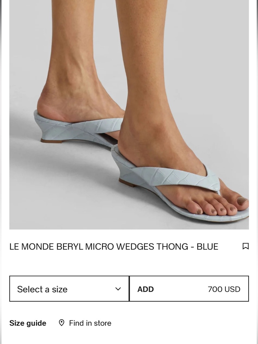 Le Monde Beryl Mico Wedge Thong Sandals in baby blue
